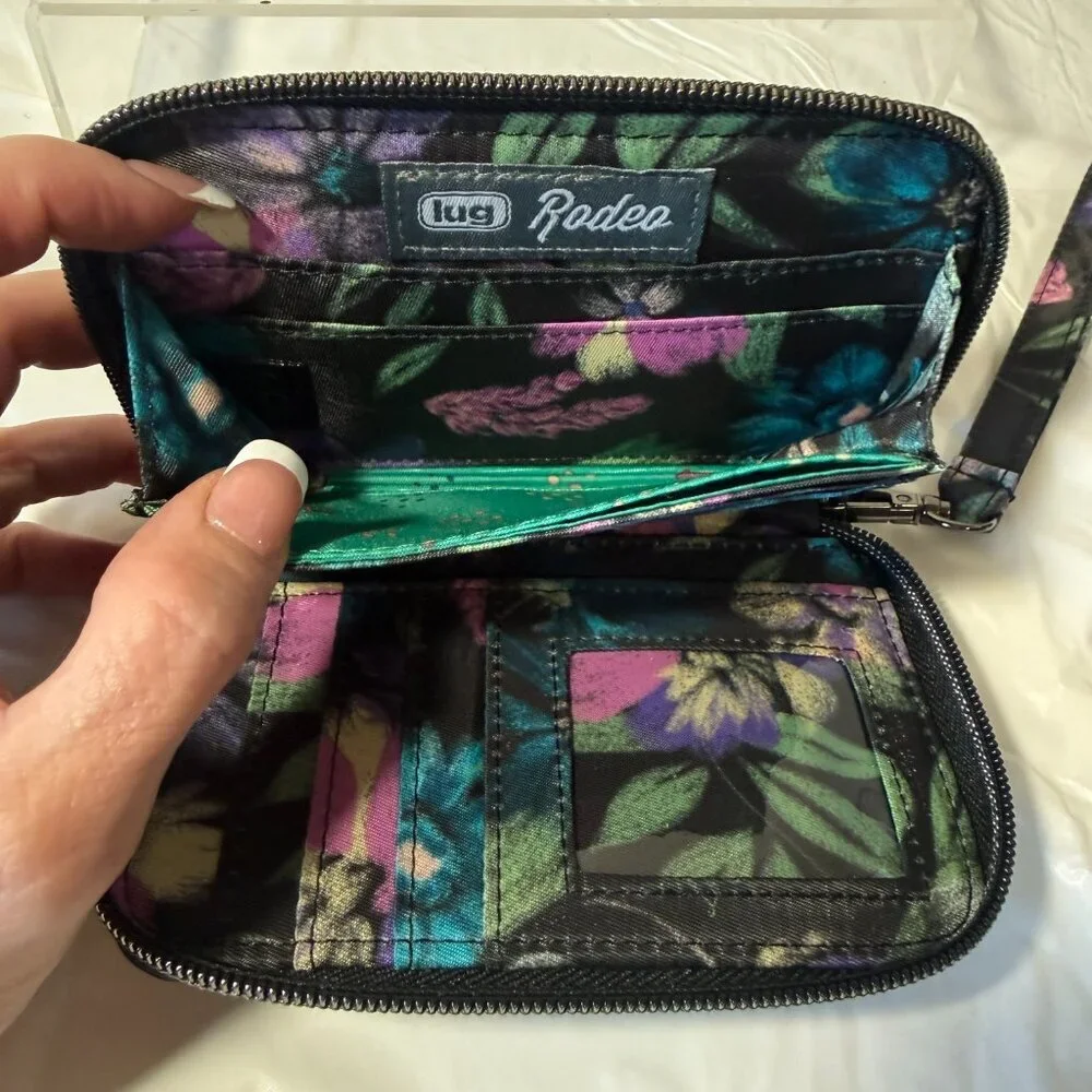 Lug Rodeo Wallet - Bloom Black compact rfid